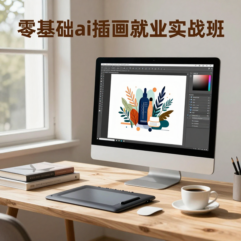 用AI把靈感變成專業作品你的第一門職業插畫實戰課&Transform your inspiration into professional artwork with AI: Your first practical course in professional illustration.