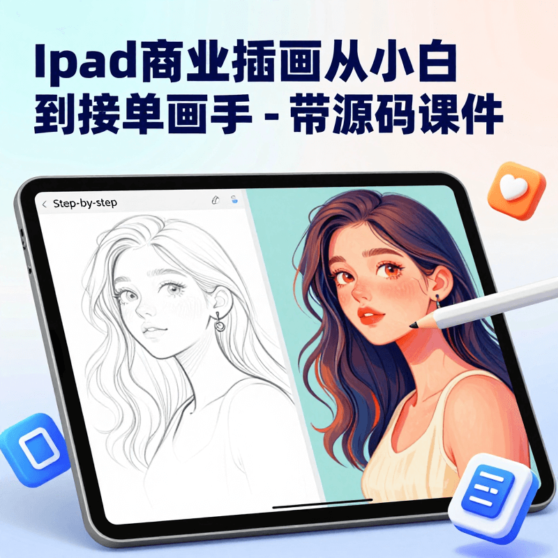 Ipad商業插畫從小白到接單畫手 - 附源碼課件&iPad Commercial Illustration: From Beginner to Freelance Illustrator - Course with Source Code and Materials