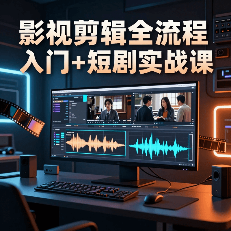 影視剪輯全流程入門+短劇實戰課&Introduction to the complete video editing workflow + practical short film production course