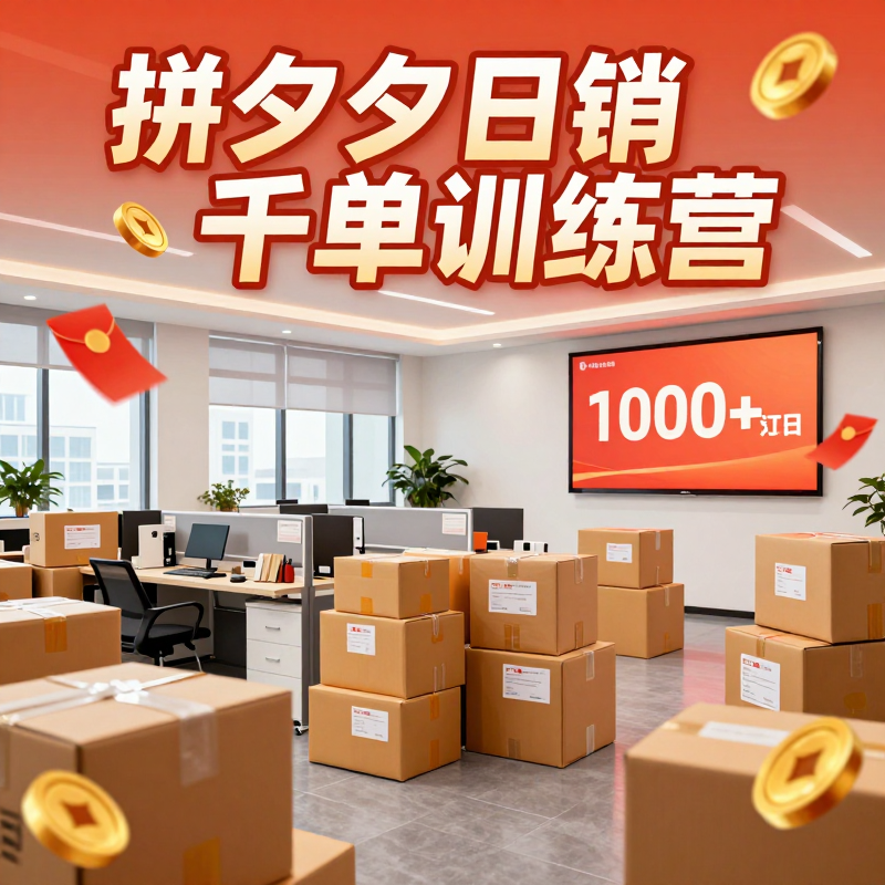 電商 日銷千單訓練營電子課程持續更新&The e-commerce platform Pinduoduo's daily sales training camp online course is continuously updated.