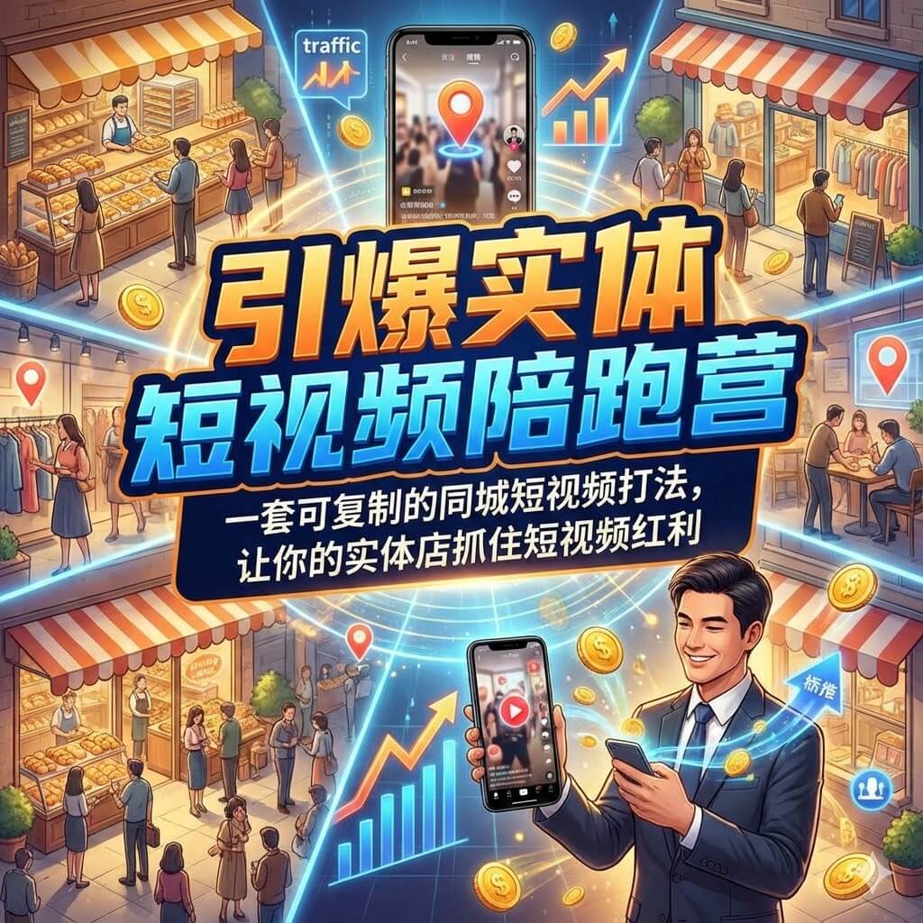 引爆實體短片陪跑營一套可複製的同城短片打法影片課