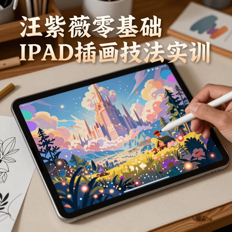汪紫薇零基礎IPAD插畫技法實務課程&Wang Ziwei's Practical Training Course on iPad Illustration Techniques for Beginners